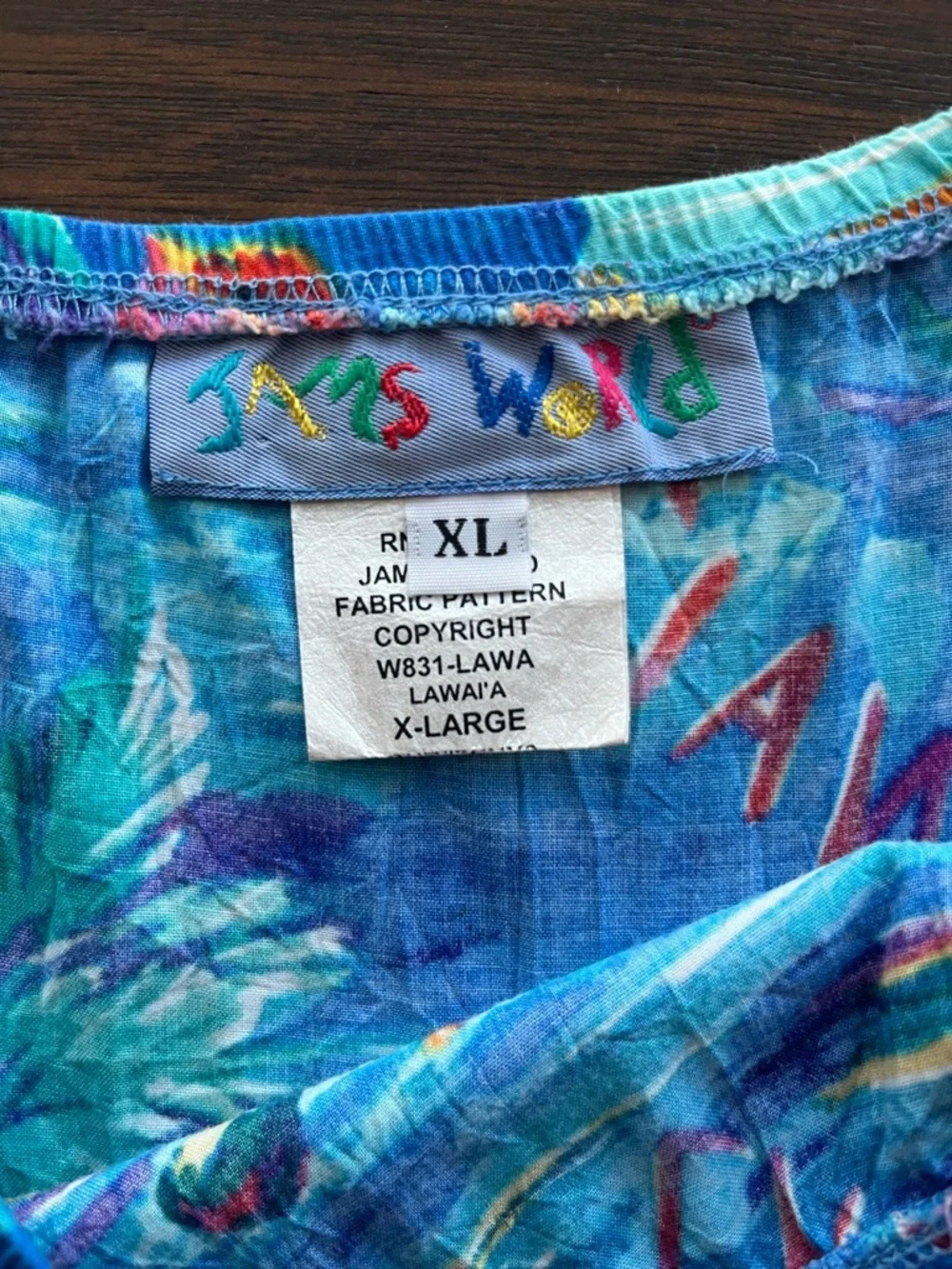 Jams World Hawaiian Skirt XL Lanikai Print Tropical Ruffle Hem Made in Hawaii